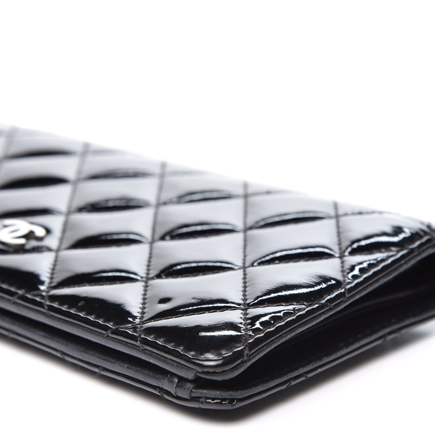 Chanel Patent Calfskin Quilted Yen Wallet Black 8 of 13