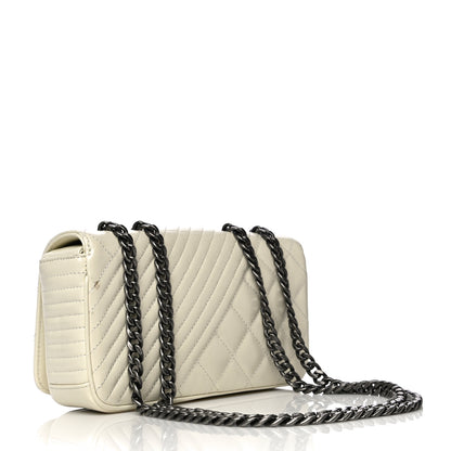 Chanel Glazed Calfskin Quilted Small Coco Boy Flap White 2 of 15