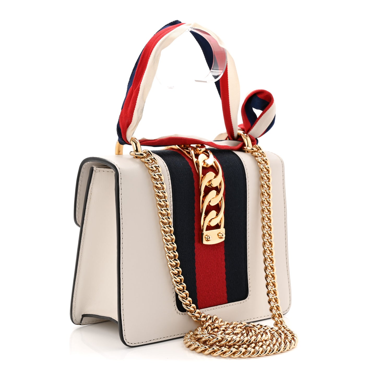 Calfskin Super Mini Sylvie Chain Shoulder Bag White