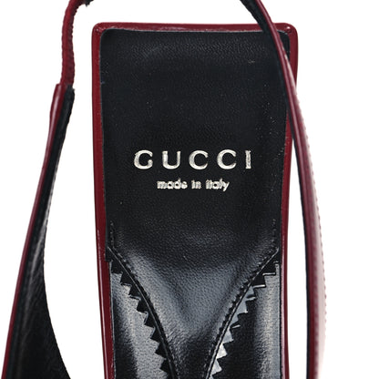 Gucci Nappa Mallory Pointed Toe Slingback Sandal 39 New 39 New Cherry 8 of 10
