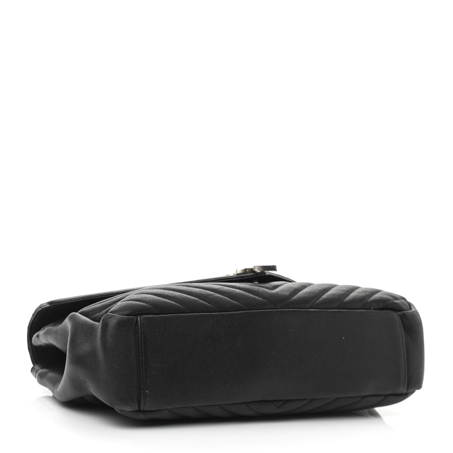 Saint Laurent Sheepskin Matelasse Chevron Monogram Large College Satchel Black 4 of 17