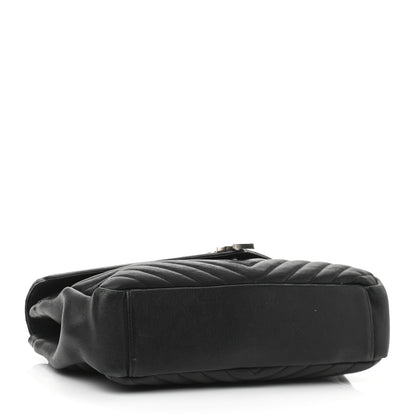 Saint Laurent Sheepskin Matelasse Chevron Monogram Large College Satchel Black 4 of 17