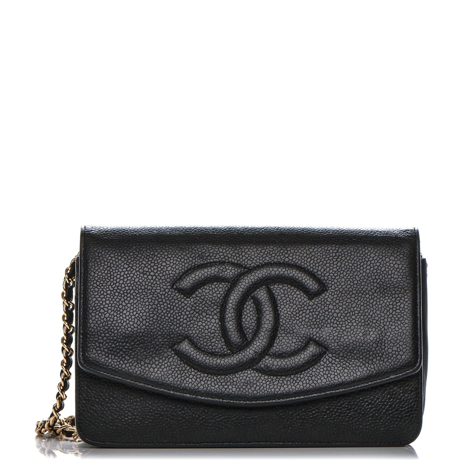 Chanel Caviar Timeless CC Wallet On Chain WOC Black 1 of 8