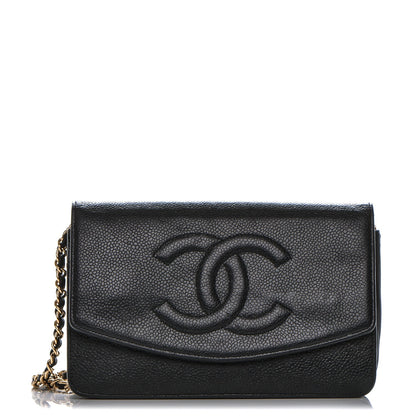 Chanel Caviar Timeless CC Wallet On Chain WOC Black 1 of 8