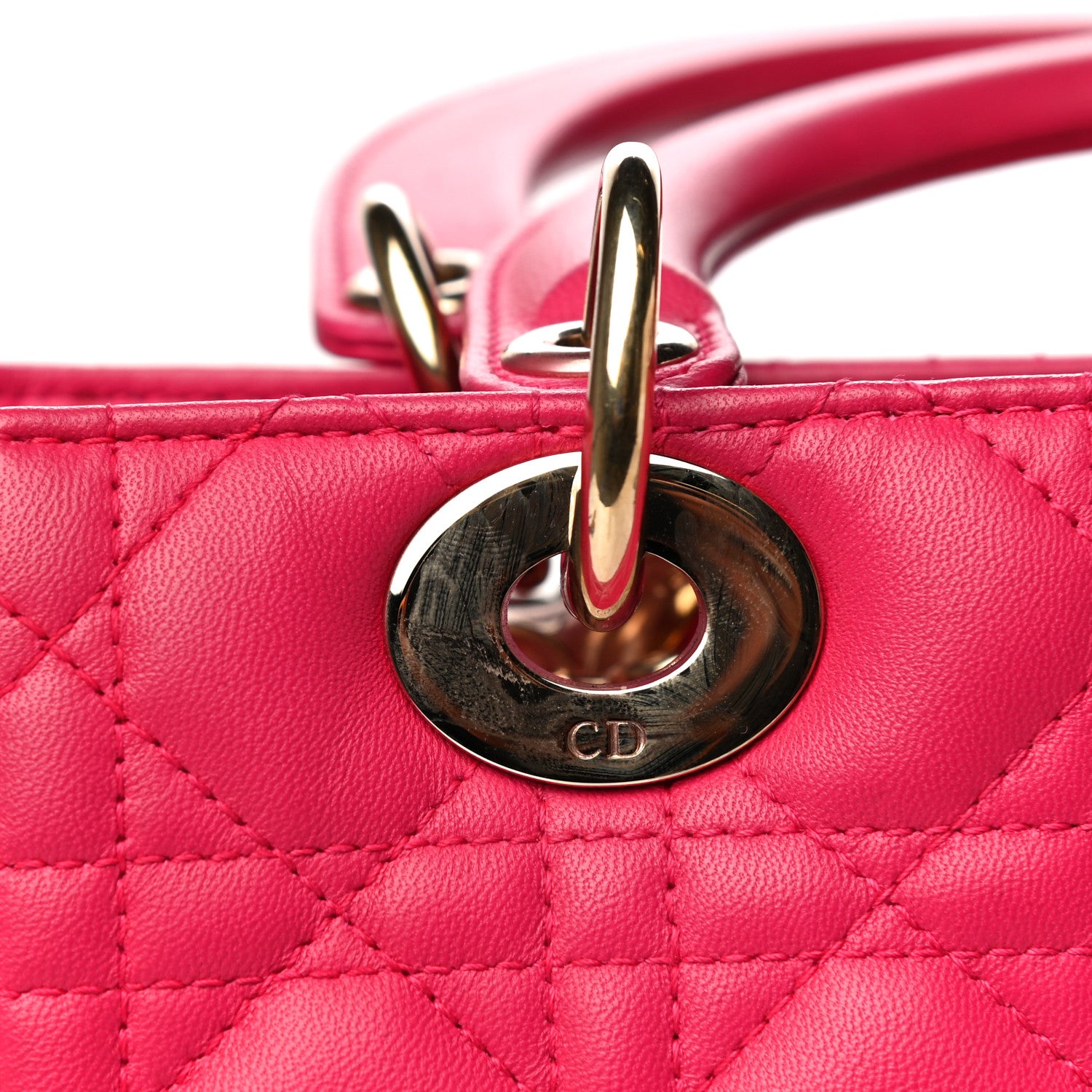 Christian Dior Lambskin Cannage Medium Lady Dior Pink 12 of 21