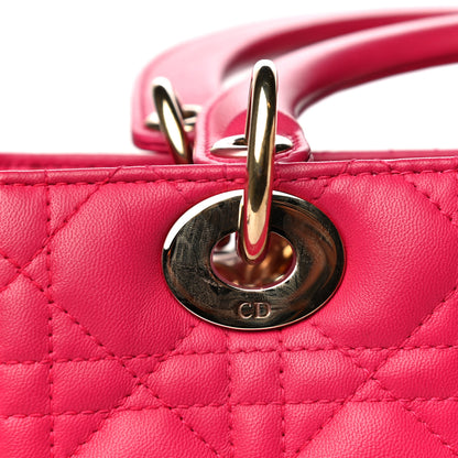 Christian Dior Lambskin Cannage Medium Lady Dior Pink 12 of 21