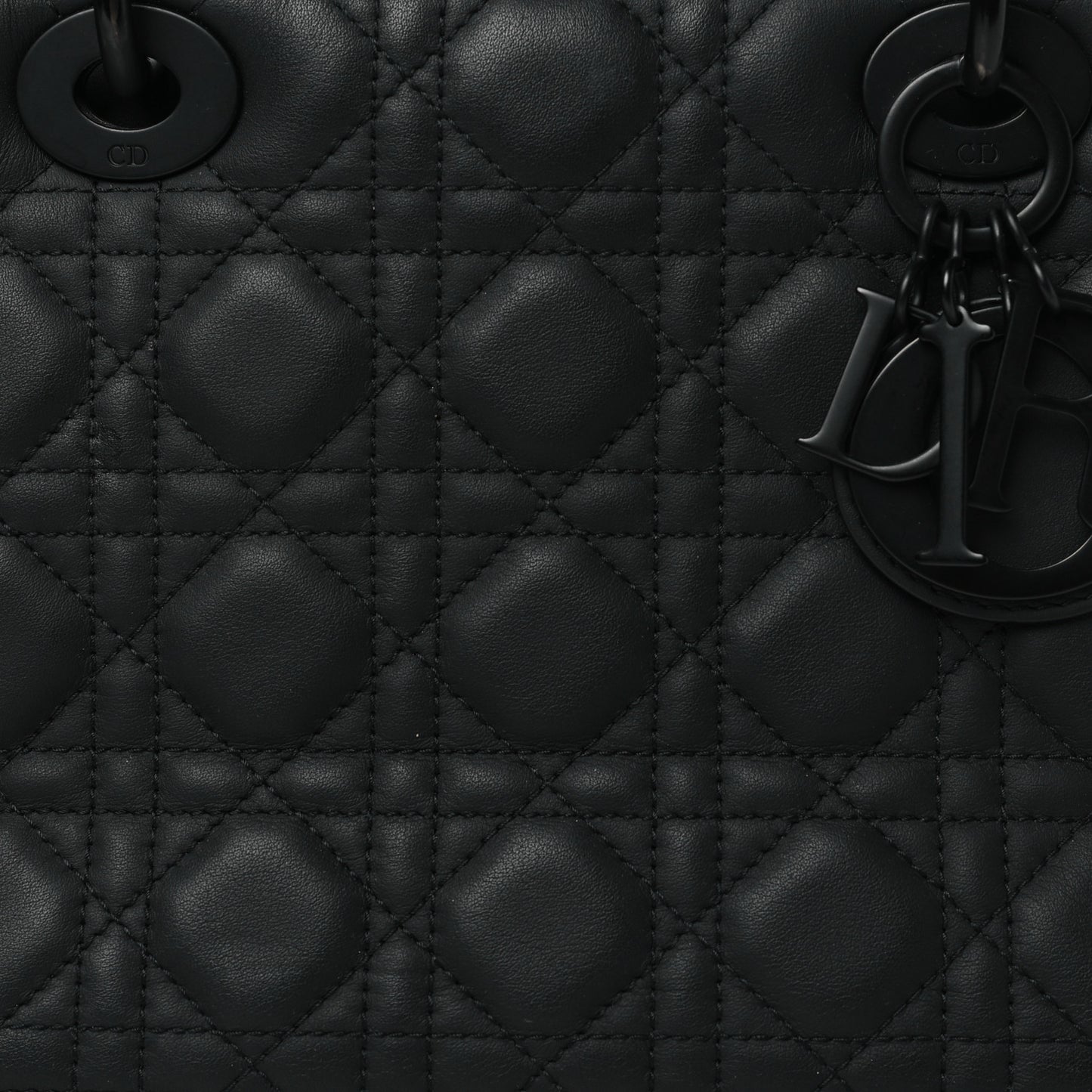 Ultra Matte Calfskin Cannage Medium Lady Dior Black