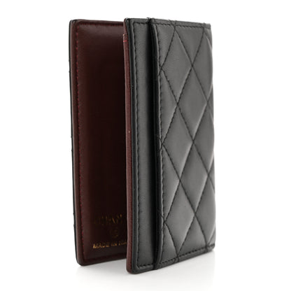 Chanel Lambskin Quilted Card Holder Wallet Black 3 of 8
