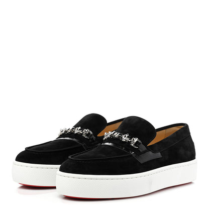 Christian Louboutin Veau Velours Metallur Sneakers 43 Black Silver 3 of 12