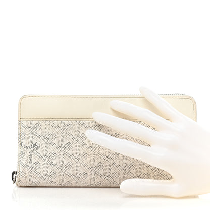 Goyard Goyardine Matignon Zip Around GM Wallet White 2 of 29
