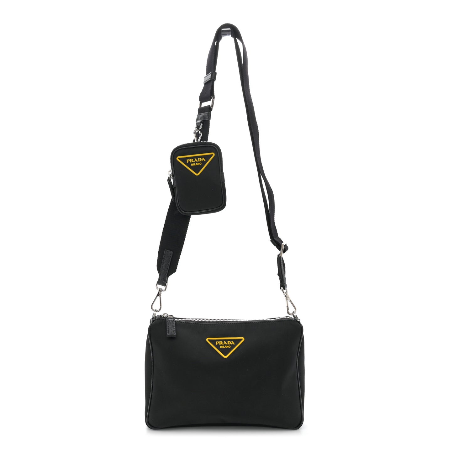 Tessuto Nylon Crossbody Bag Black