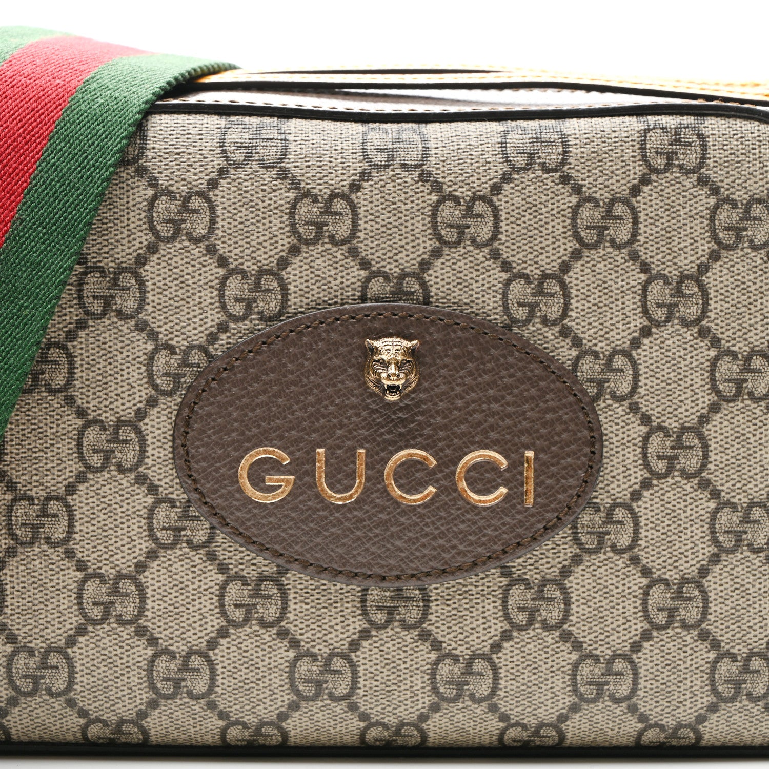 Gucci GG Supreme Monogram Web Neo Vintage Shoulder Bag Beige New Acero Crop 8 of 10