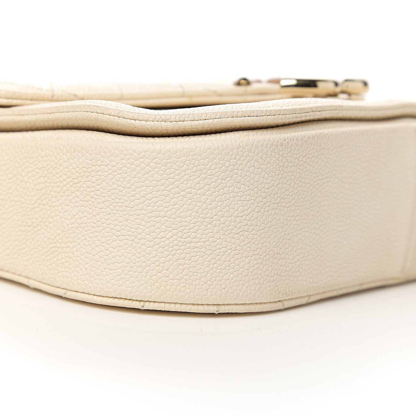 Grained Calfskin Quilted Medium Cuba Top Handle Flap Ivory