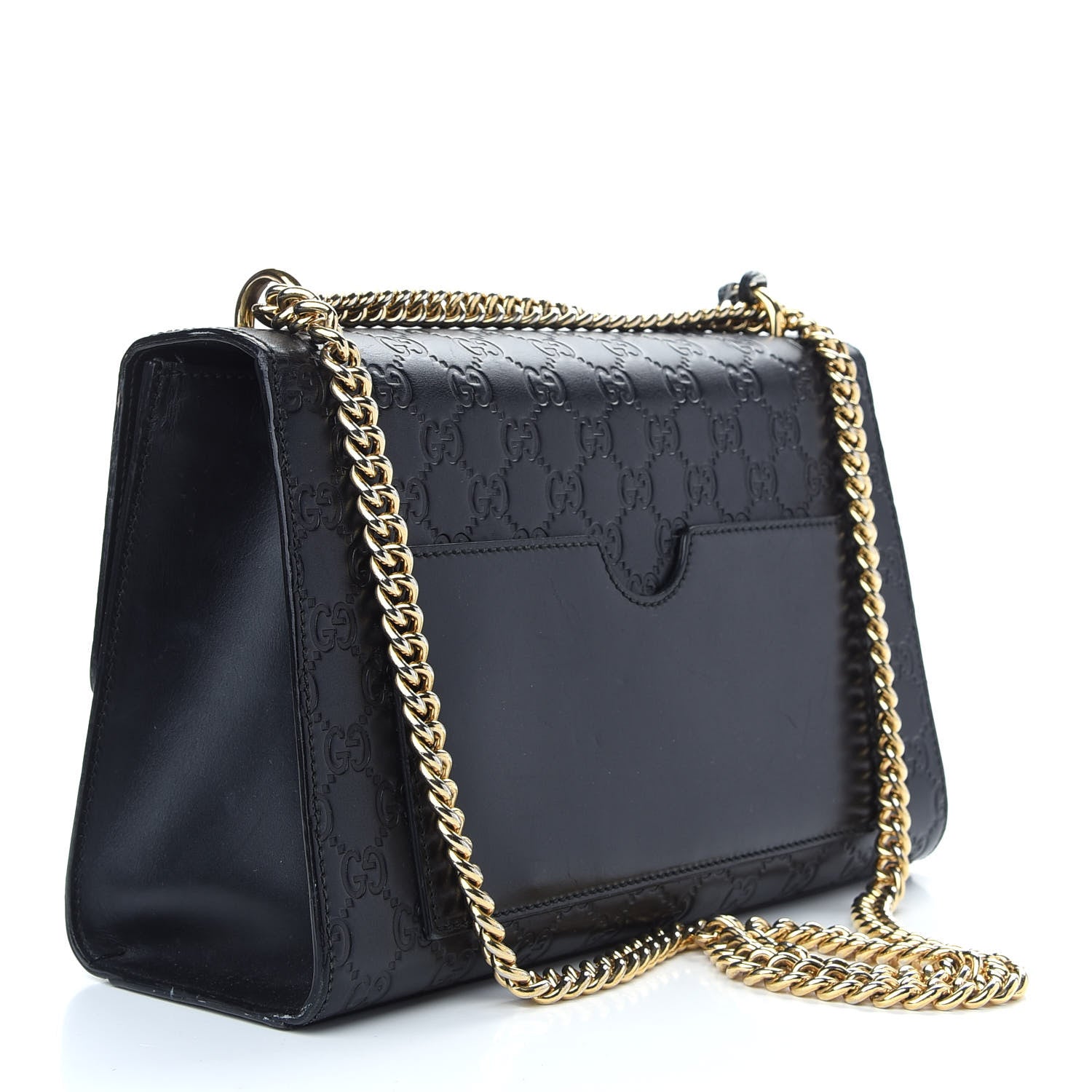 Gucci Guccissima Medium Padlock Shoulder Bag Black 3 of 12