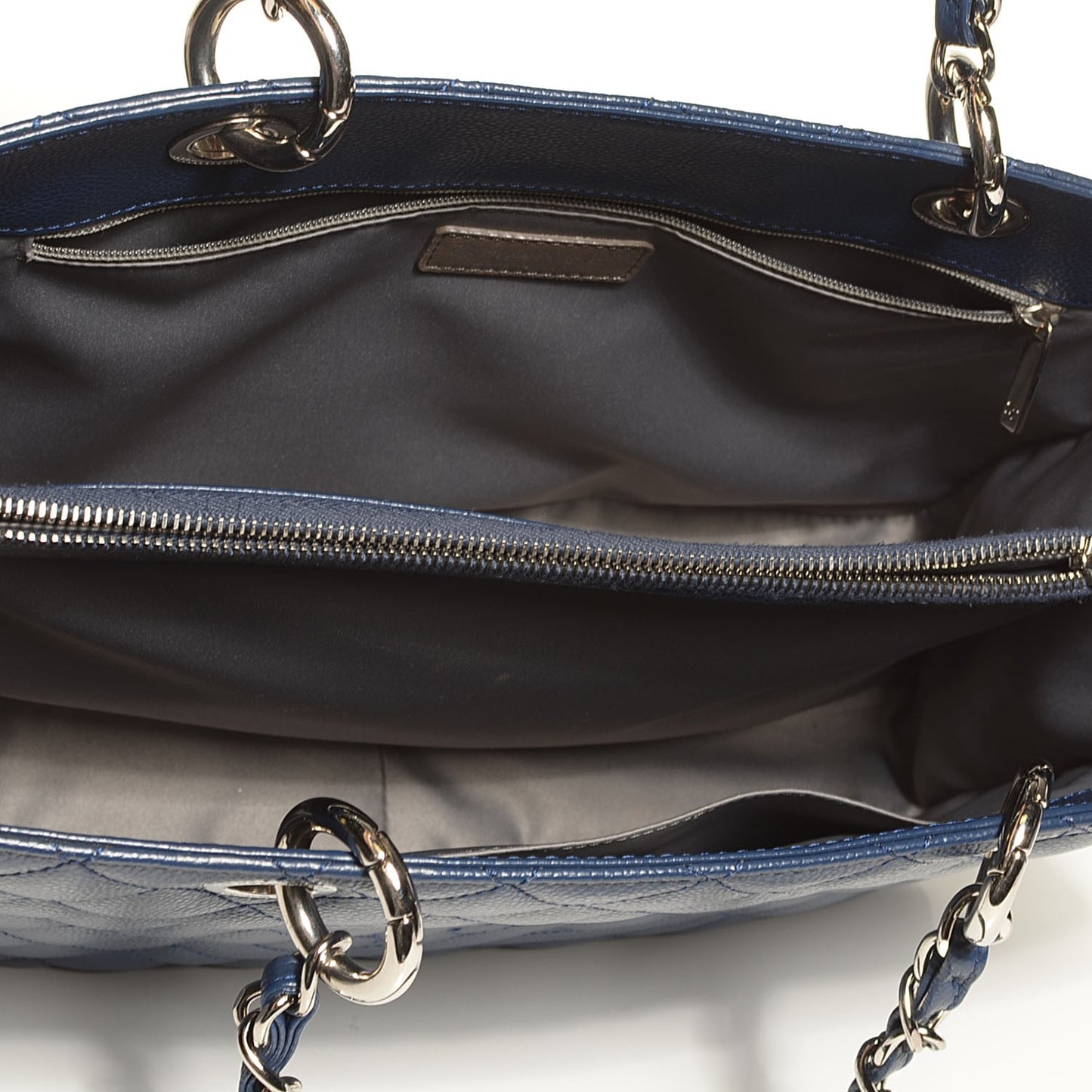 Caviar Quilted Grand Shopping Tote GST Dark Blue