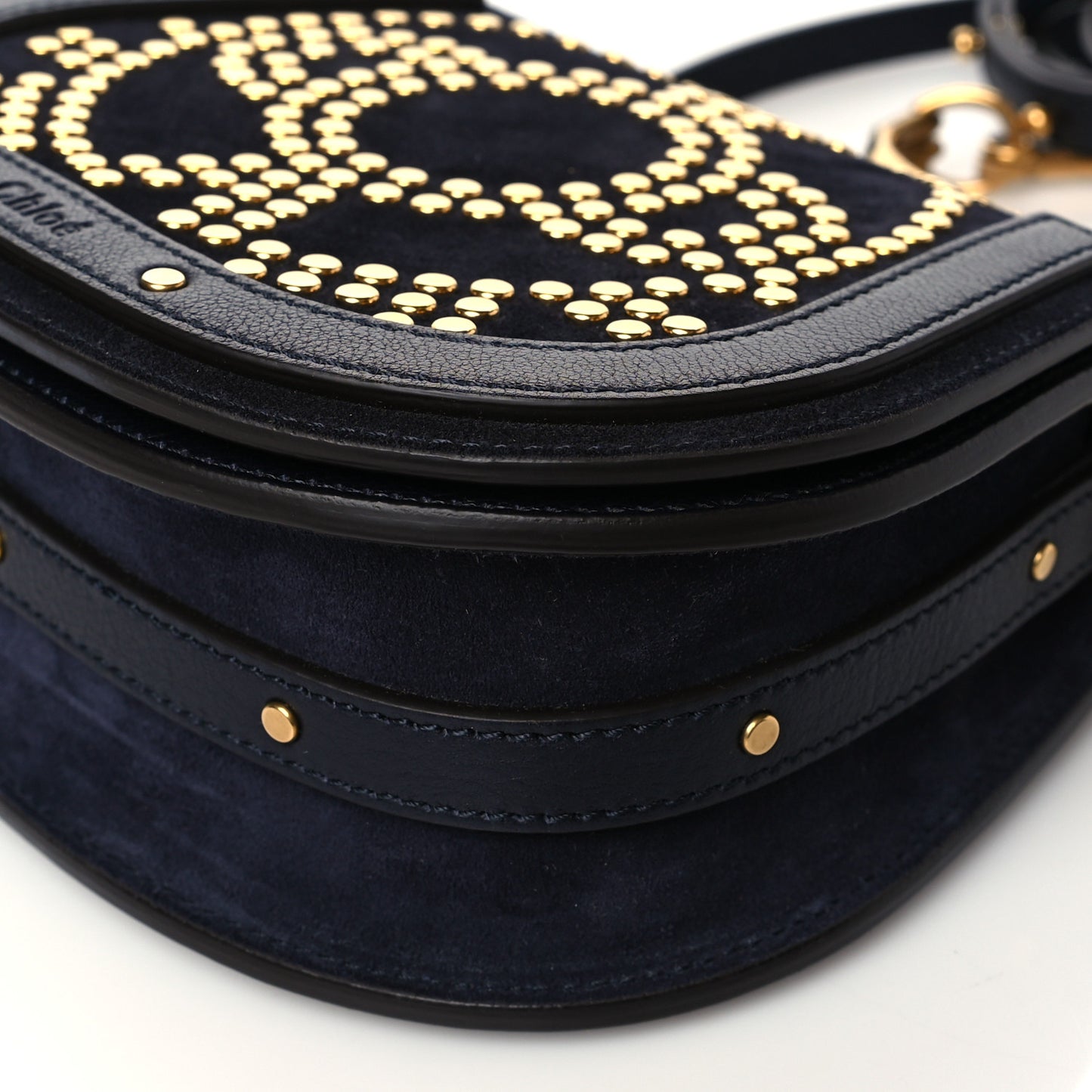 Calfskin Suede Small Constellation Studs Nile Bracelet Bag Full Blue