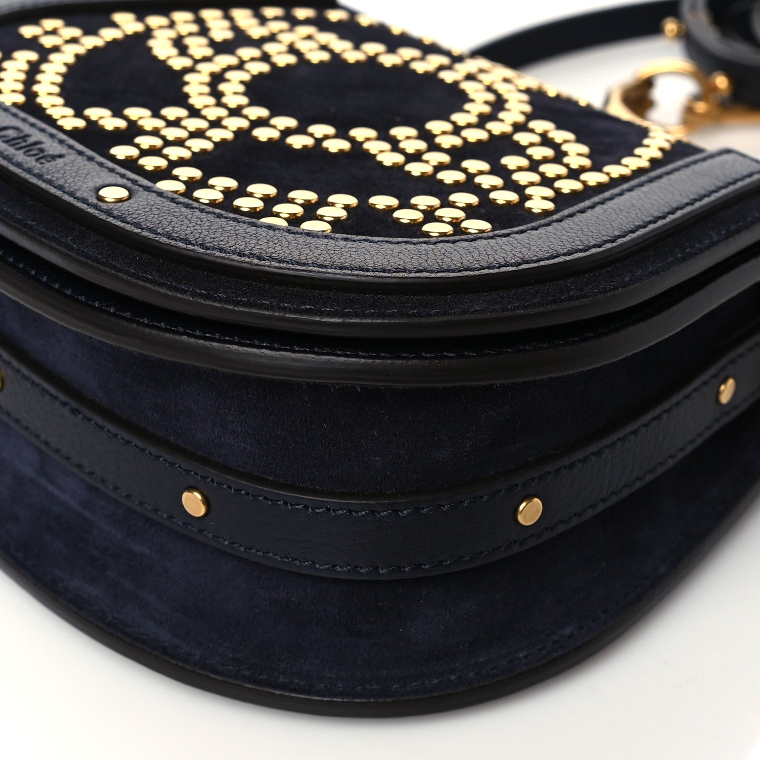 Chloe Calfskin Suede Small Constellation Studs Nile Bracelet Bag Full Blue 11 of 11
