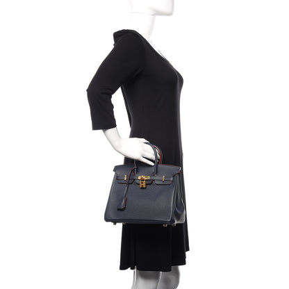 Hermes Epsom Contour Birkin 25 Bleu Indigo Rouge H 2 of 34