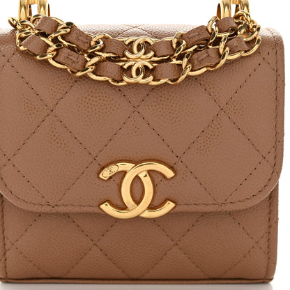 Chanel Caviar Quilted Coco First Clutch With Chain Beige 8 of 11