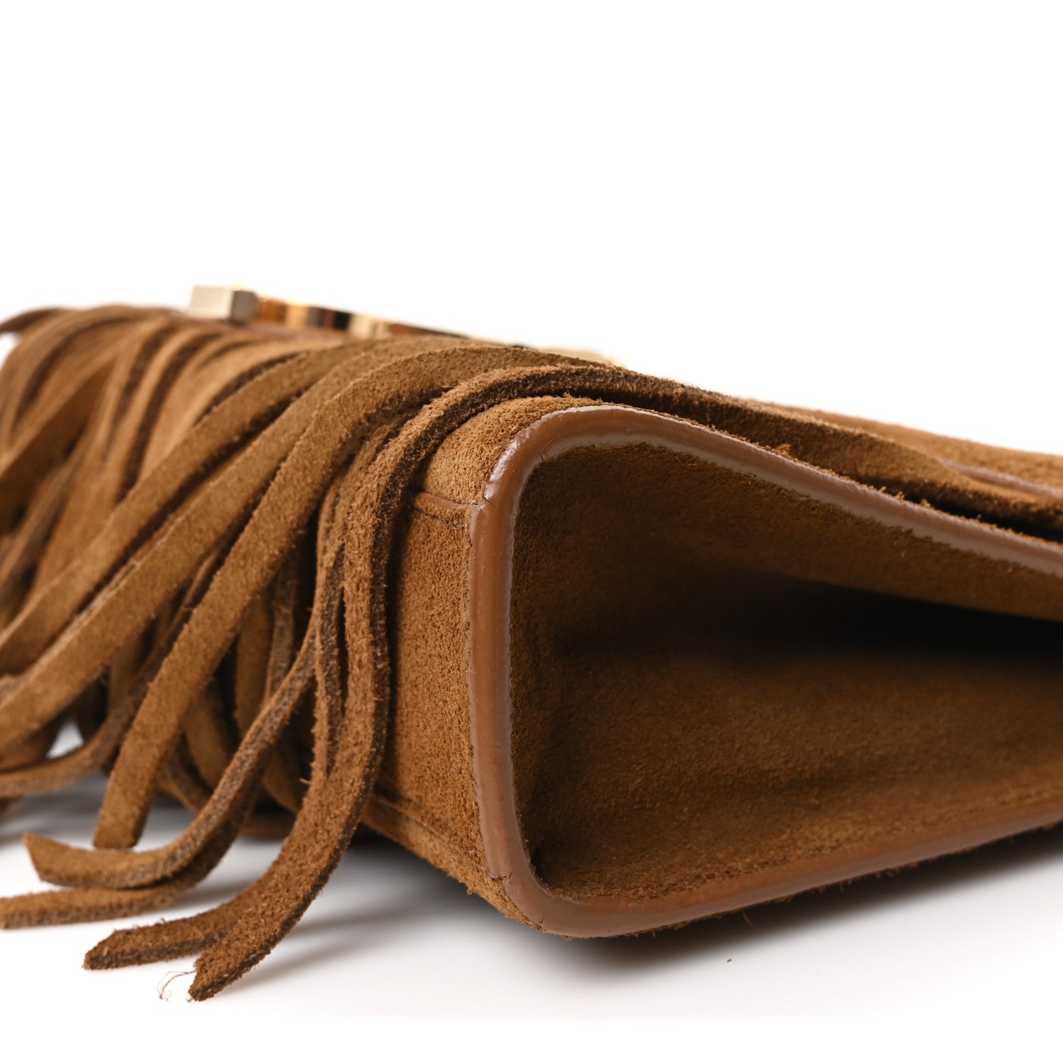 Saint Laurent Suede Fringe Small Monogram Satchel Light Ocre 10 of 10