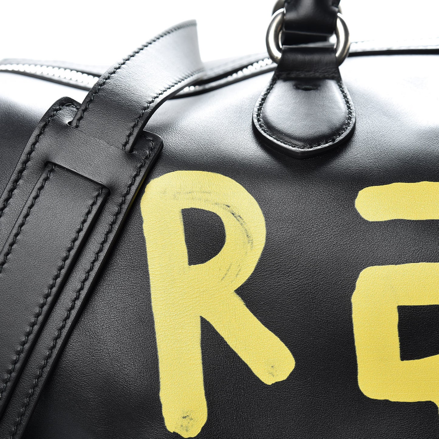 Calfskin GucciGhost Real Duffle Black Yellow