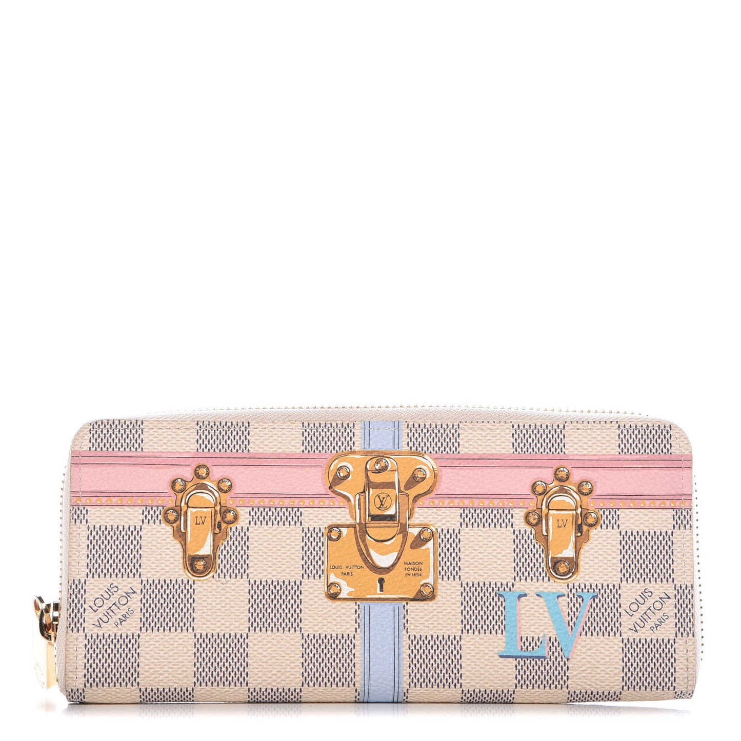 Damier Azur Summer Trunks Clemence Wallet