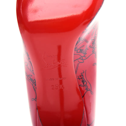 Christian Louboutin Patent Logo Degrade Decollete 554 85 Pumps 35.5 Black Loubi 9 of 10