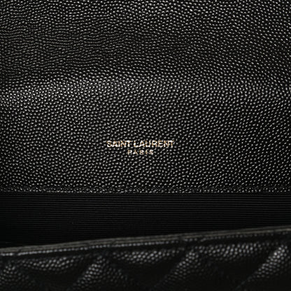 Saint Laurent Grain De Poudre Textured Mixed Matelasse Triquilt Small Monogram Satchel Black 6 of 10