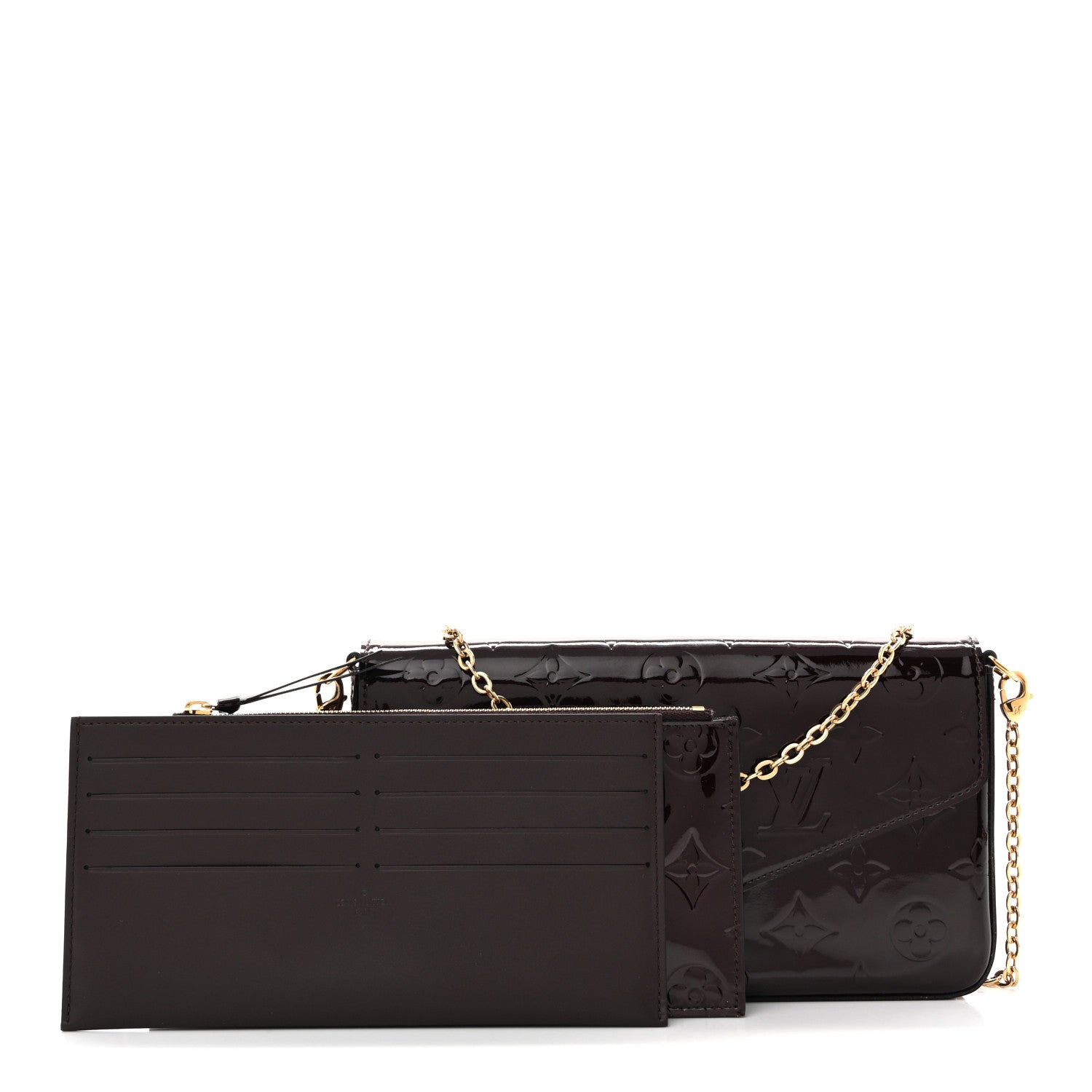 Louis Vuitton Vernis Pochette Felicie Chain Wallet Amarante 3 of 15