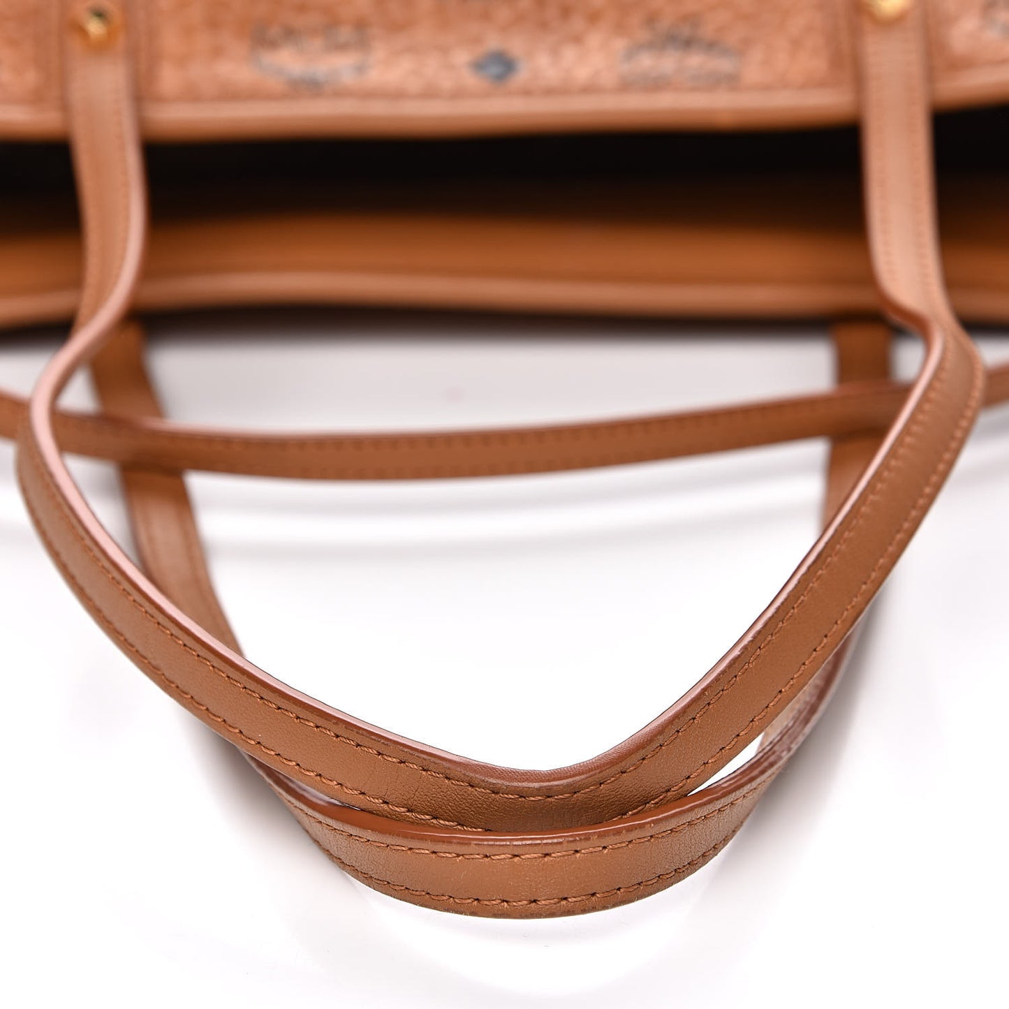 Visetos Medium Rabbit Top Zip Shopper Tote Cognac