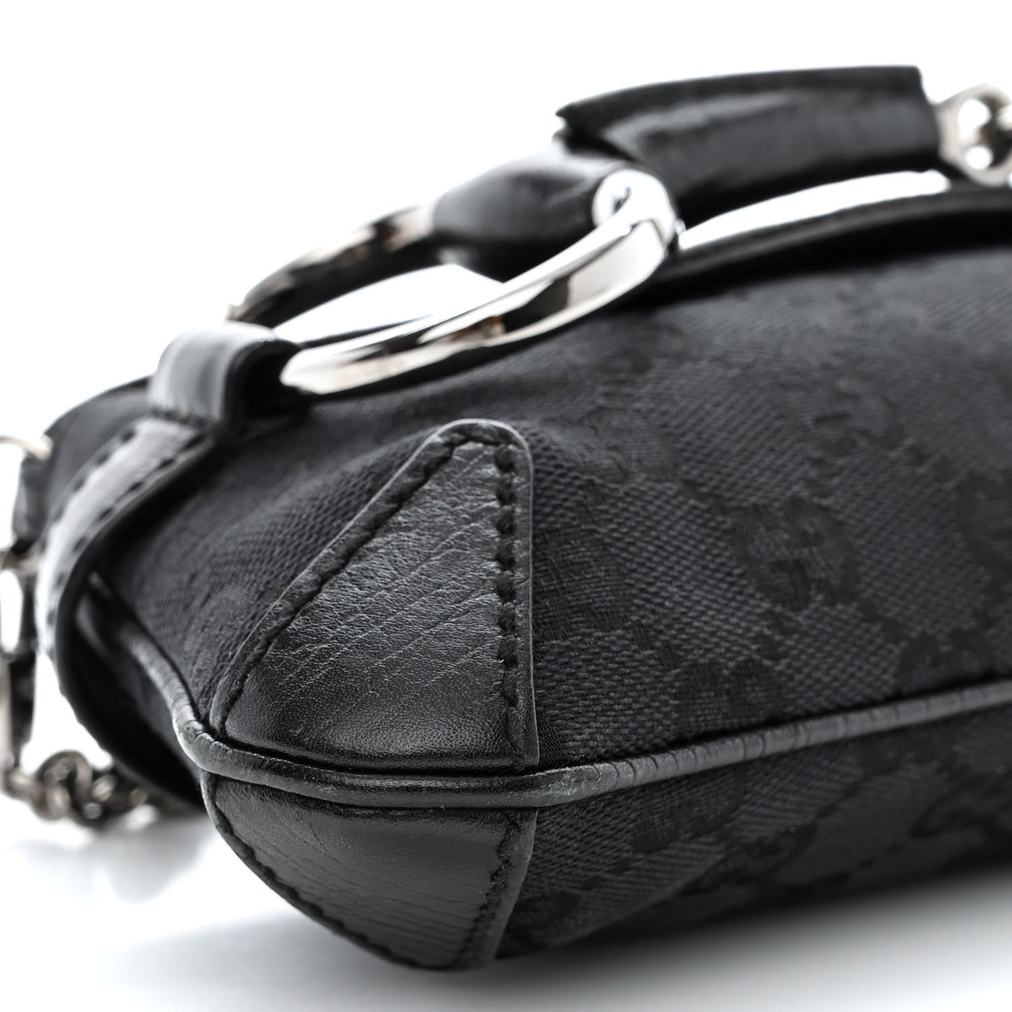 Monogram Horsebit Chain Clutch Black