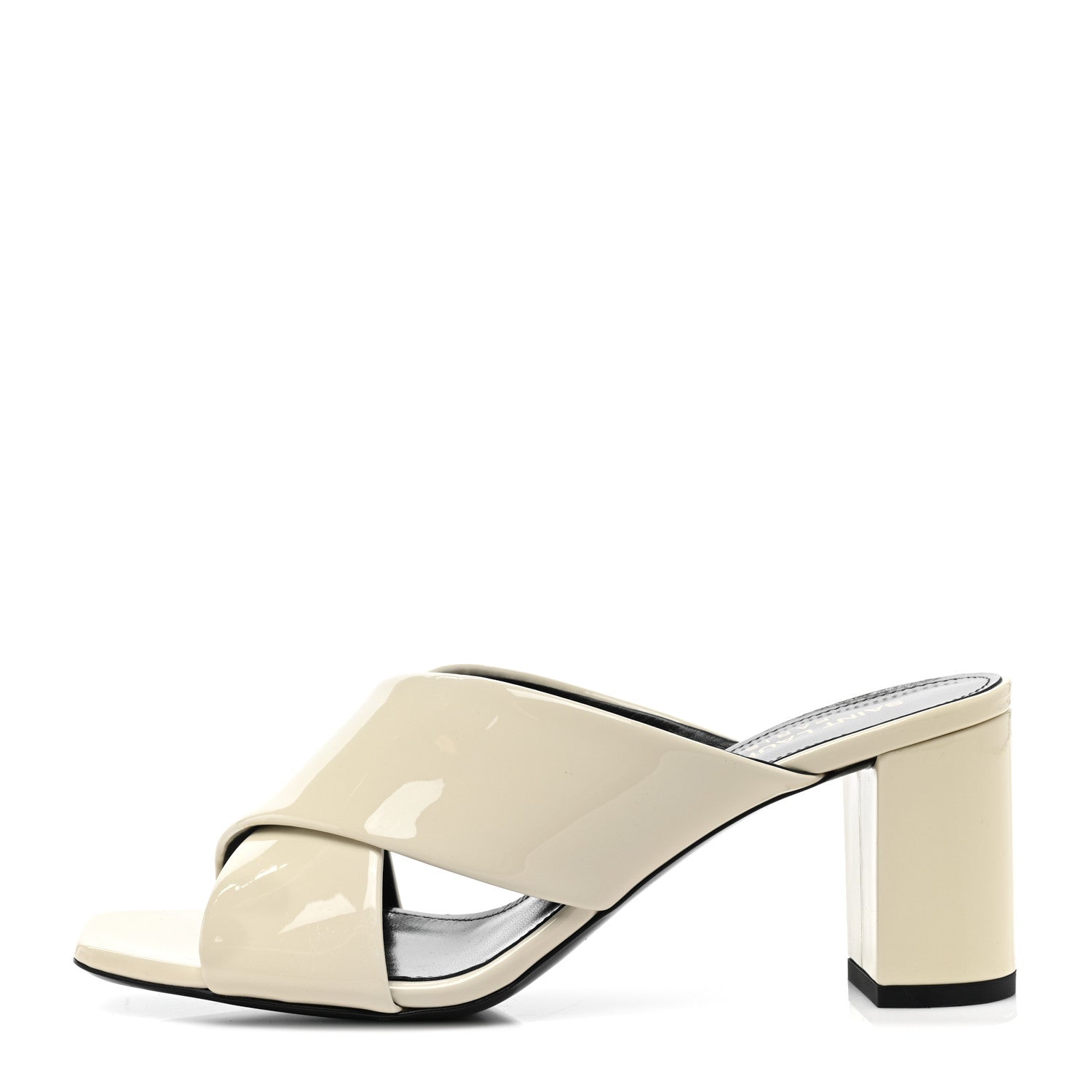 Saint Laurent Patent LouLou 70 Mule Sandals 36.5 Neutro 1 of 8