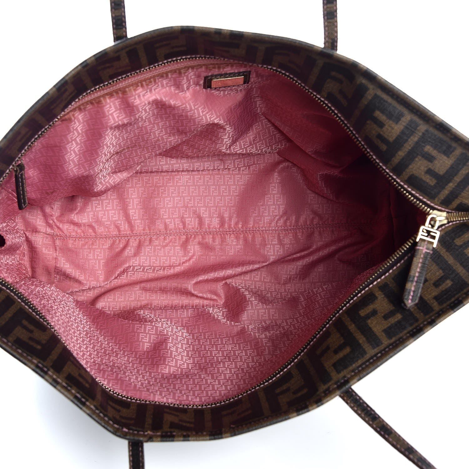Fendi Zucca Spalmati Medium Roll Tote Tobacco Light Pink 5 of 8