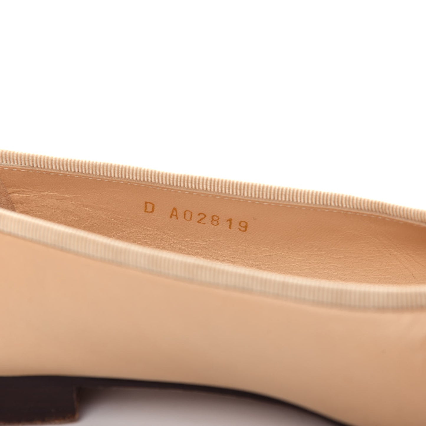 Lambskin Cap Toe CC Ballerina Flats 38.5 Beige Black