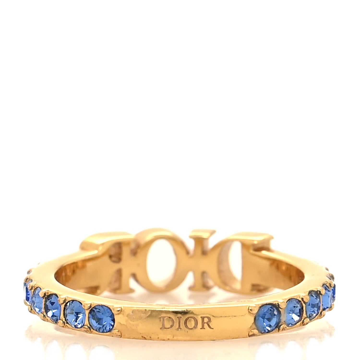 Christian Dior Metal Crystal Dio(R)evolution Ring L 55 7.25 Blue