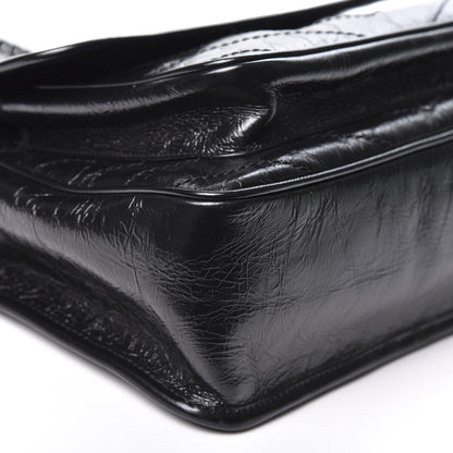 Saint Laurent Crinkled Calfskin Matelasse Monogram Medium Niki Chain Satchel Black 5 of 10