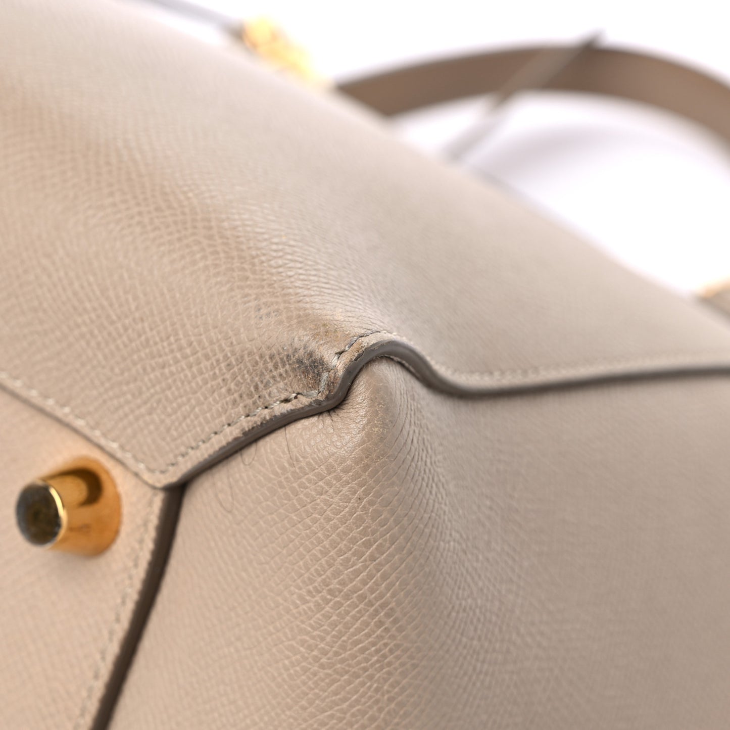 Grained Calfskin Mini Belt Bag Light Taupe