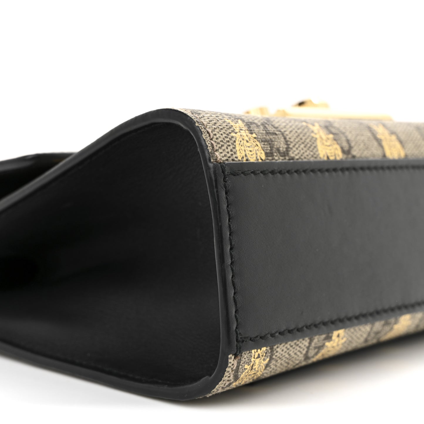 GG Supreme Monogram Bees Small Padlock Shoulder Bag Black