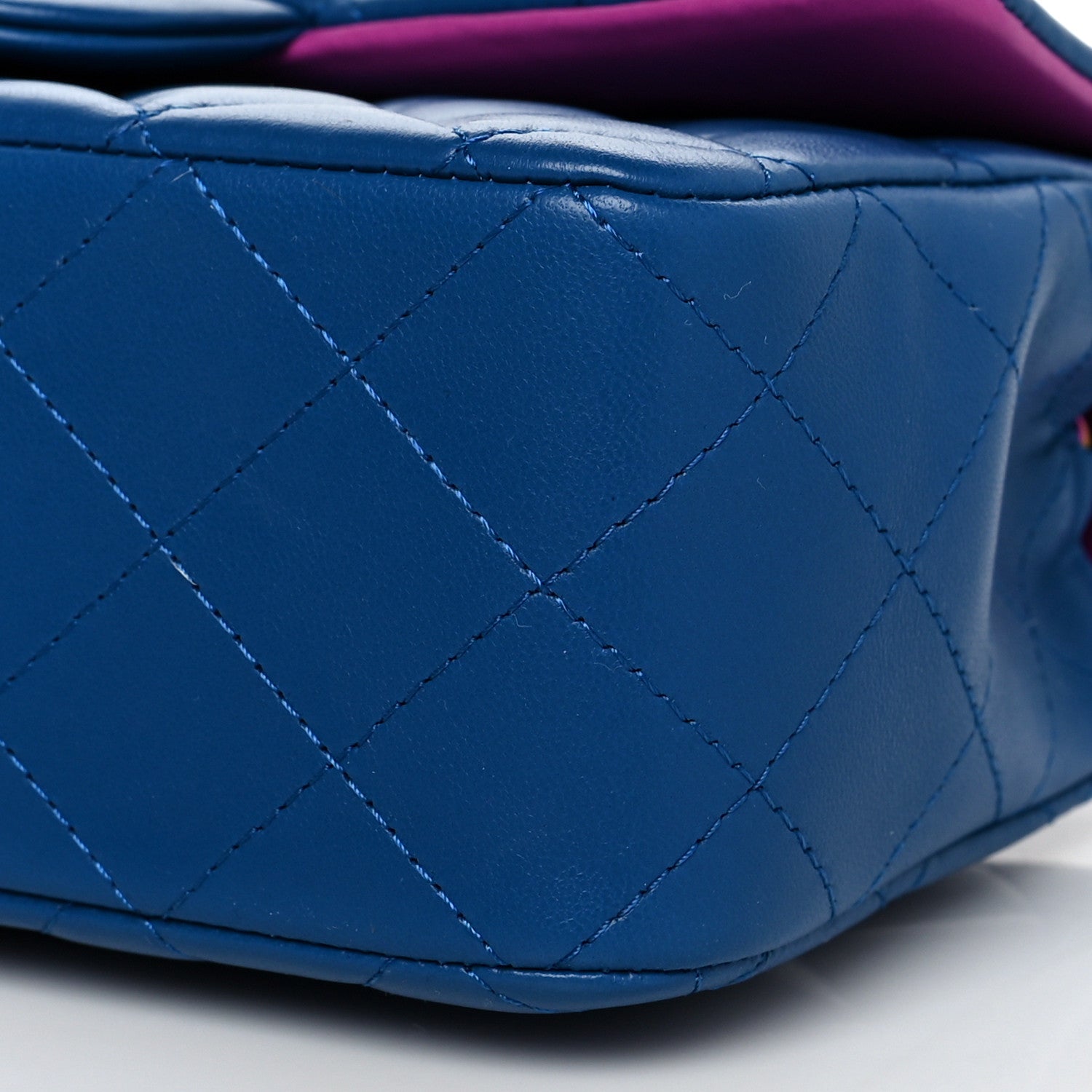 Chanel Lambskin Quilted Mini Rectangular Flap Blue Purple 10 of 10