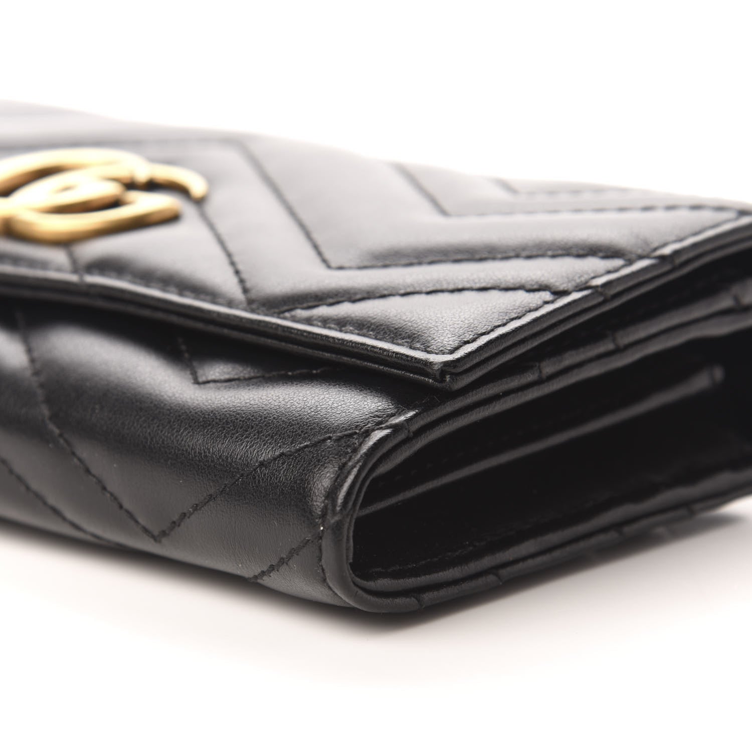 Gucci Calfskin Matelasse GG Marmont Continental Wallet Black 7 of 8