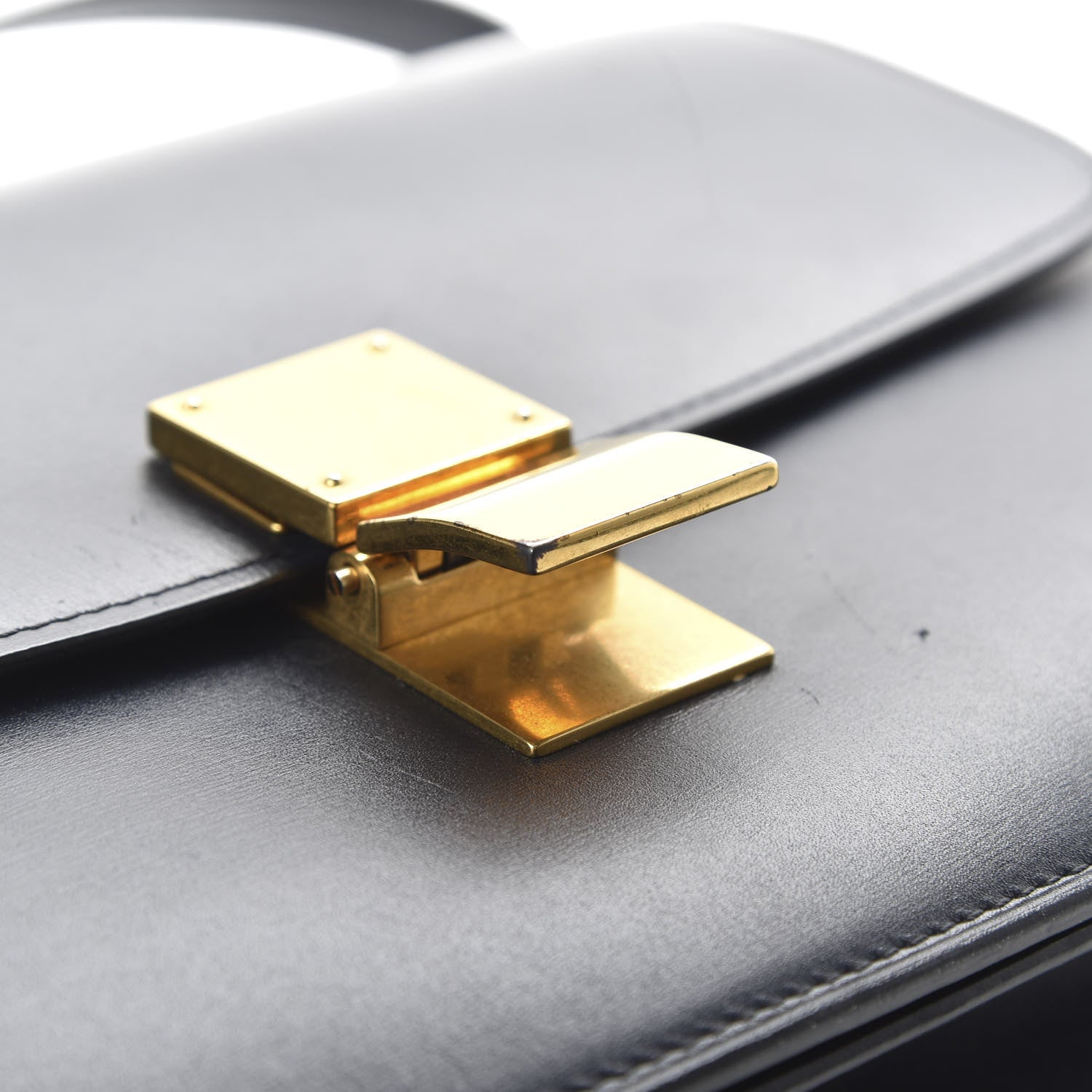 Celine Box Calfskin Medium Classic Box Flap Bag Navy 10 of 10