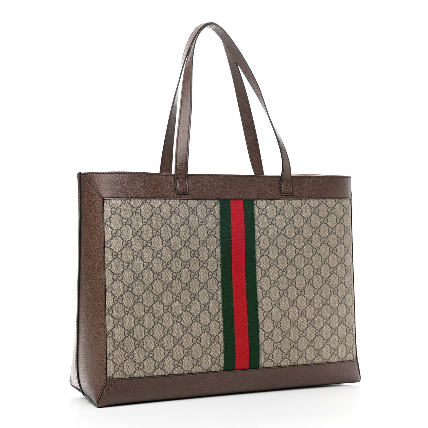GG Supreme Monogram Web Ophidia Tote Brown