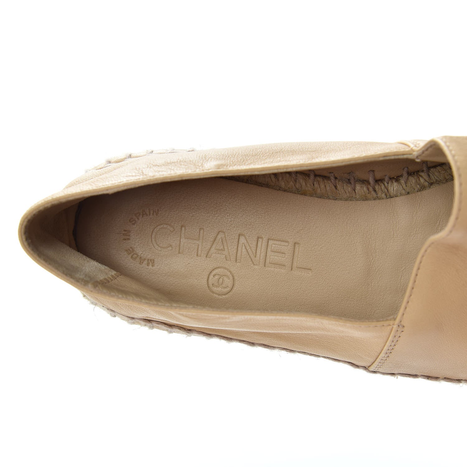 Chanel Lambskin CC Espadrilles 36 Beige Black 8 of 10