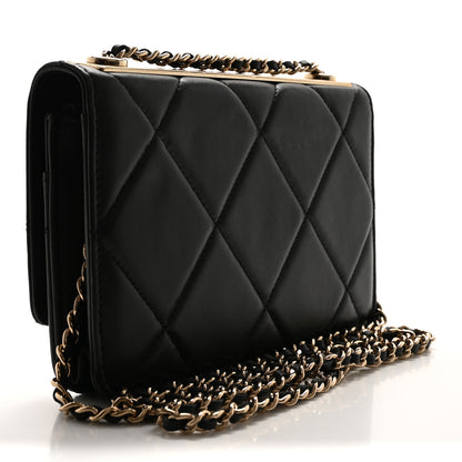 Chanel Lambskin Quilted Trendy CC Wallet On Chain WOC Black 2 of 14