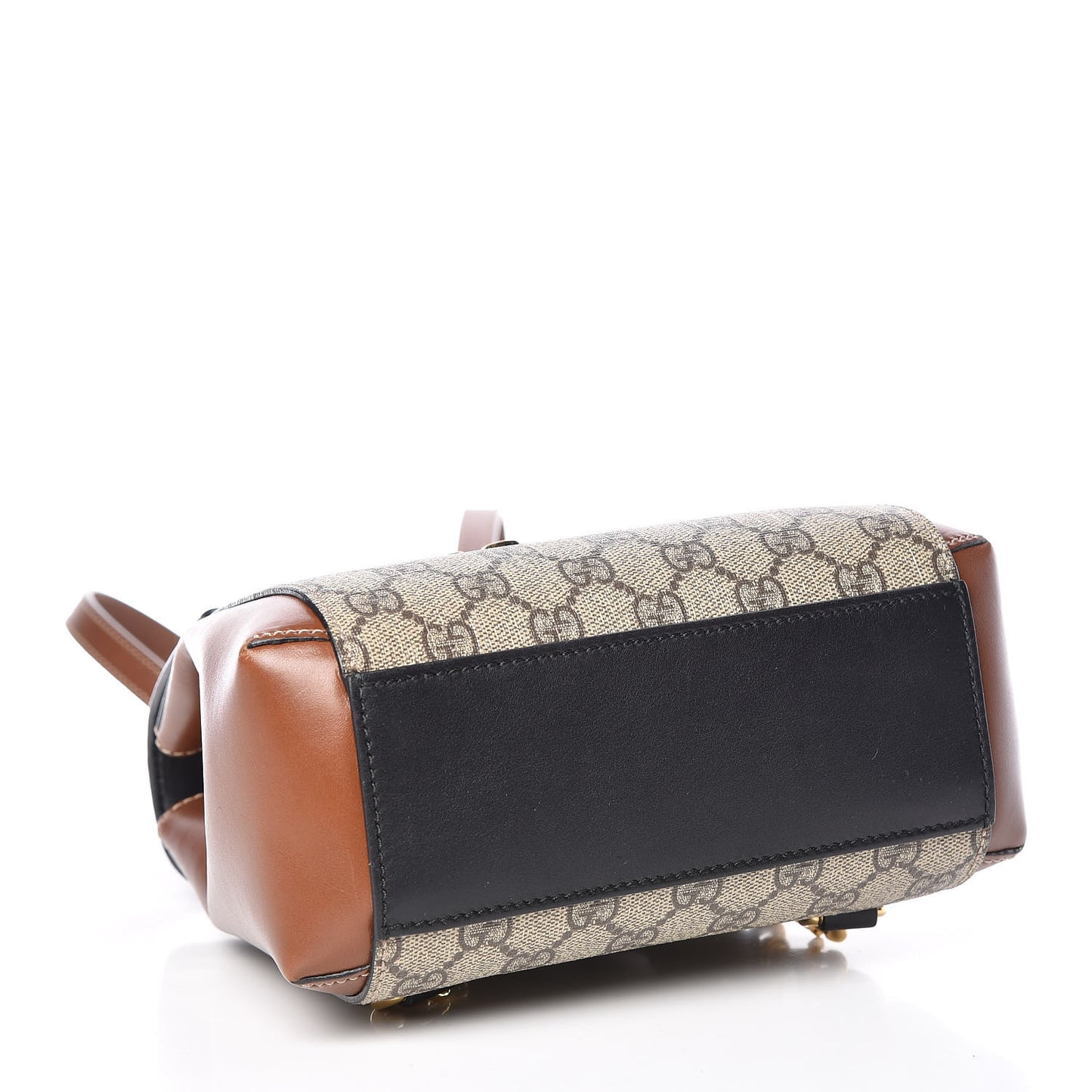 GG Supreme Monogram Calfskin Padlock Backpack Beige Cuir Black