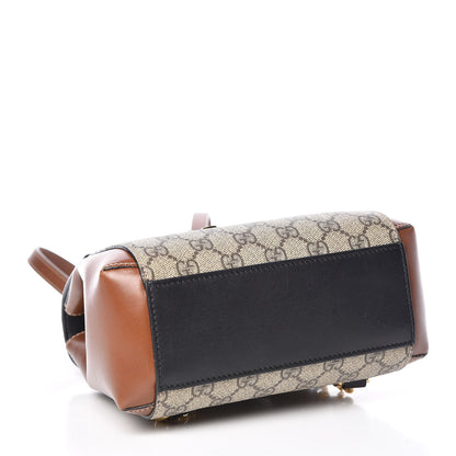 Gucci GG Supreme Monogram Calfskin Padlock Backpack Beige Cuir Black 4 of 9