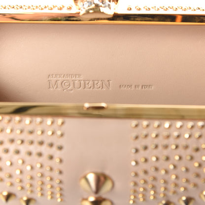 Alexander McQueen Calfskin Studded Britannia Skull Box Clutch Taupe 9 of 12