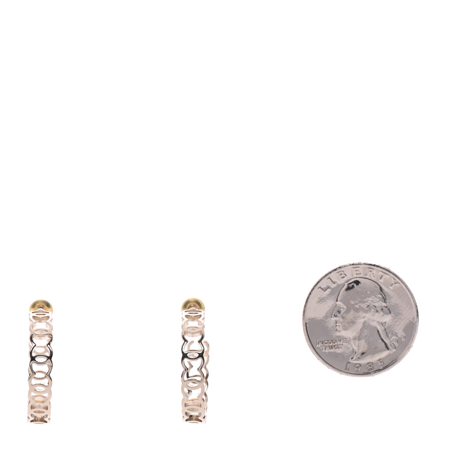 Chanel Metal CC Hoop Earrings Gold 2 of 5