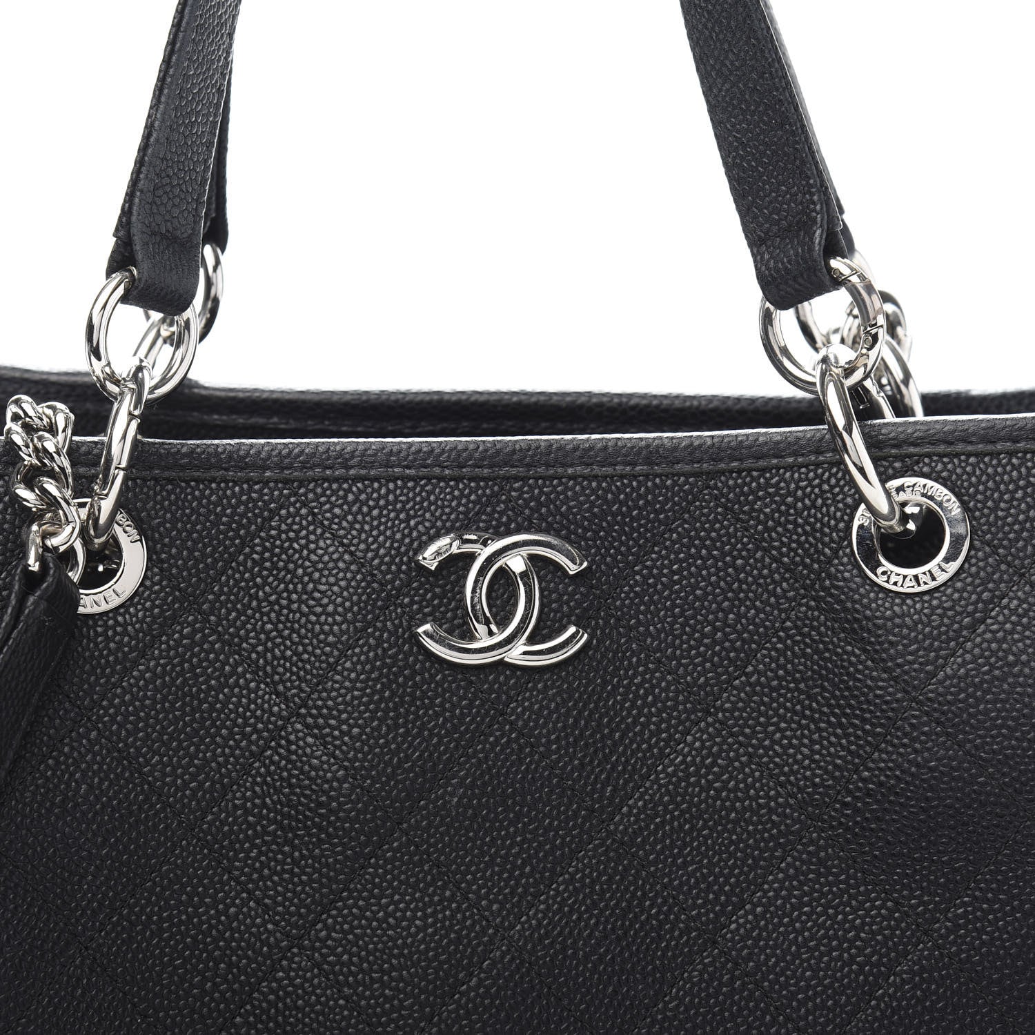 Chanel Caviar Stitched Shopping Tote Black 10 of 10
