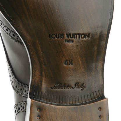 Louis Vuitton Calfskin Mens Wingtip Oxfords 6.5 Dark Brown 6 of 9